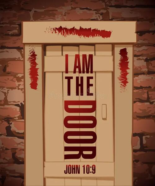 Passover door with blood